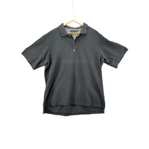 Mens Walter Hagen XI Golf Short Sleeve Polo Shirt Size L Black Made in Peru